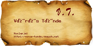 Vörös Tünde névjegykártya