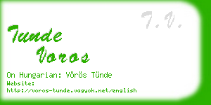 tunde voros business card